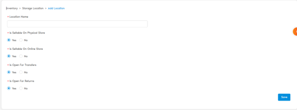 Add Storage Location Options