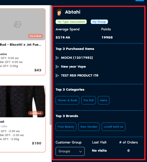 Manage Cart Items screen with search and filter tools highlighted