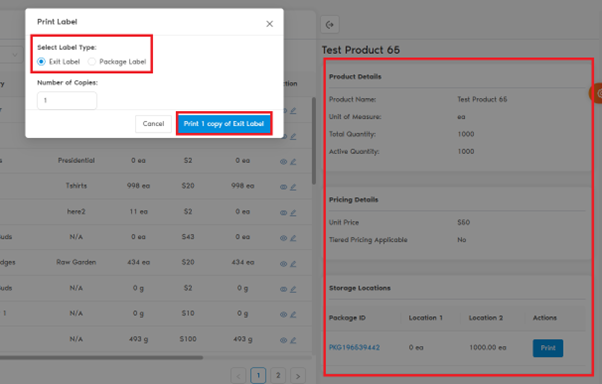 Product Details Side Panel Action Column