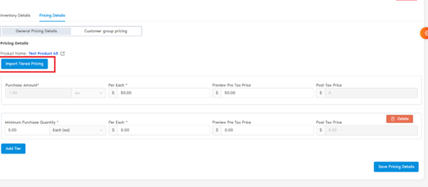 Pricing Details Add Tier