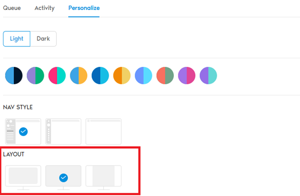 Personalize Tab - Layout Options